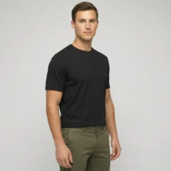Alternative view of Essential Slim-Fit Crew Neck T-Shirt - Black