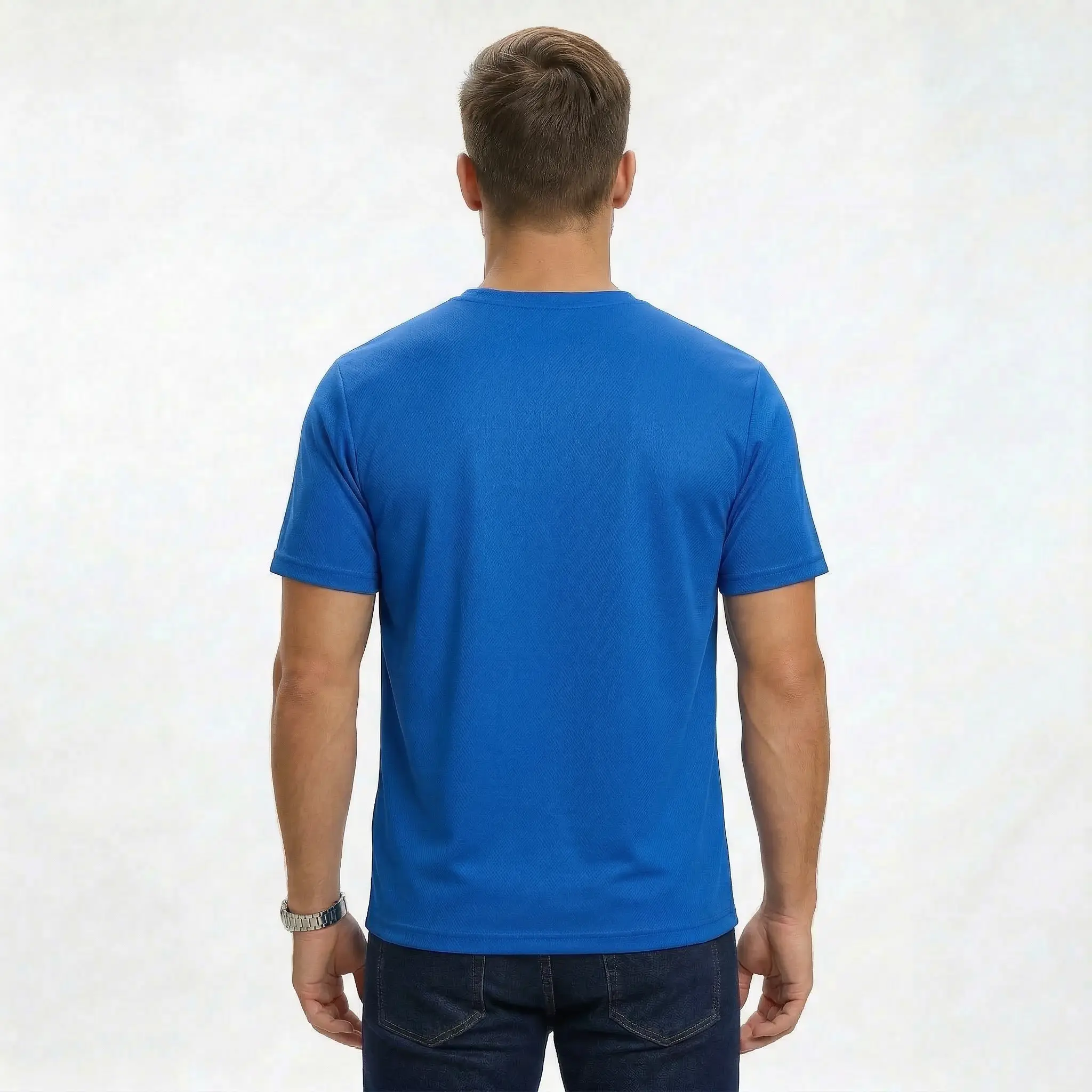 Essential Regular Fit Crew Neck T-Shirt - Classic Blue - Image 4