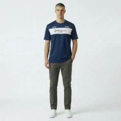 YOLO Republic Signature T-Shirt - Navy Blue & White