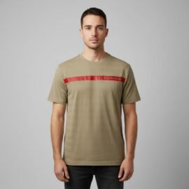 Firefly gemini flash regular fit t shirt on a front facing model 27 years old straight cut natural drap