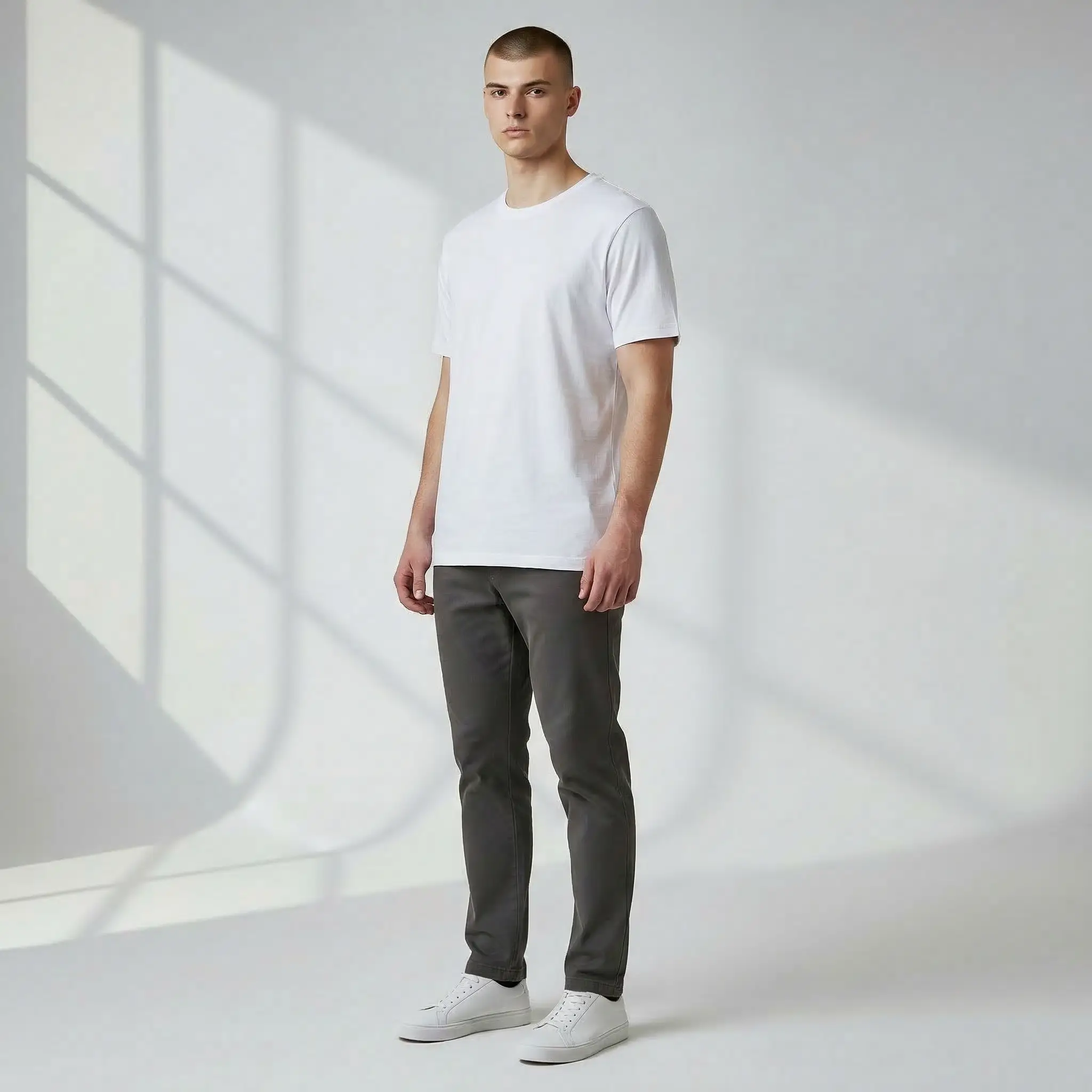 Essential Regular Fit Crew Neck T-Shirt - Bright White - Image 4