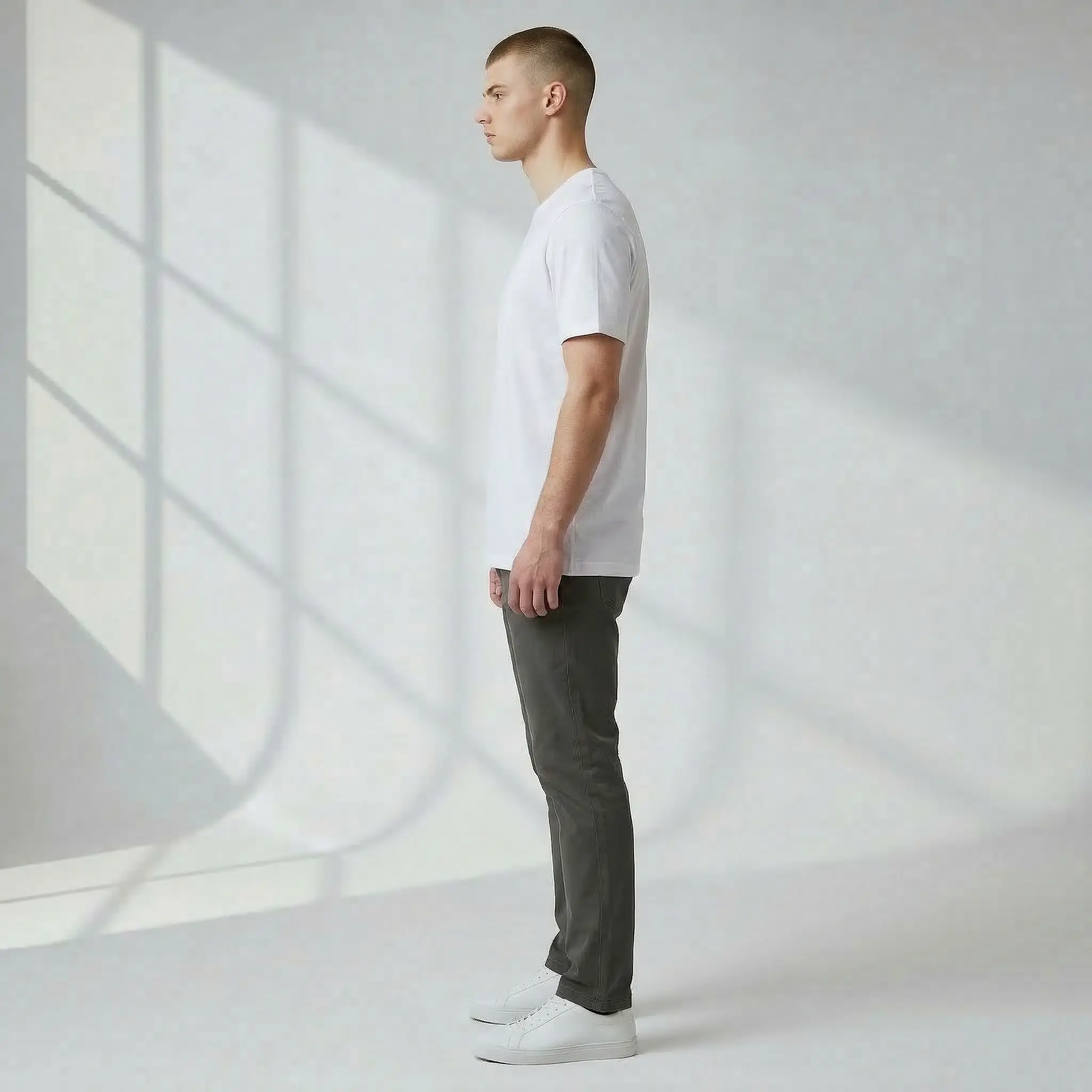 Essential Regular Fit Crew Neck T-Shirt - Bright White - Image 3