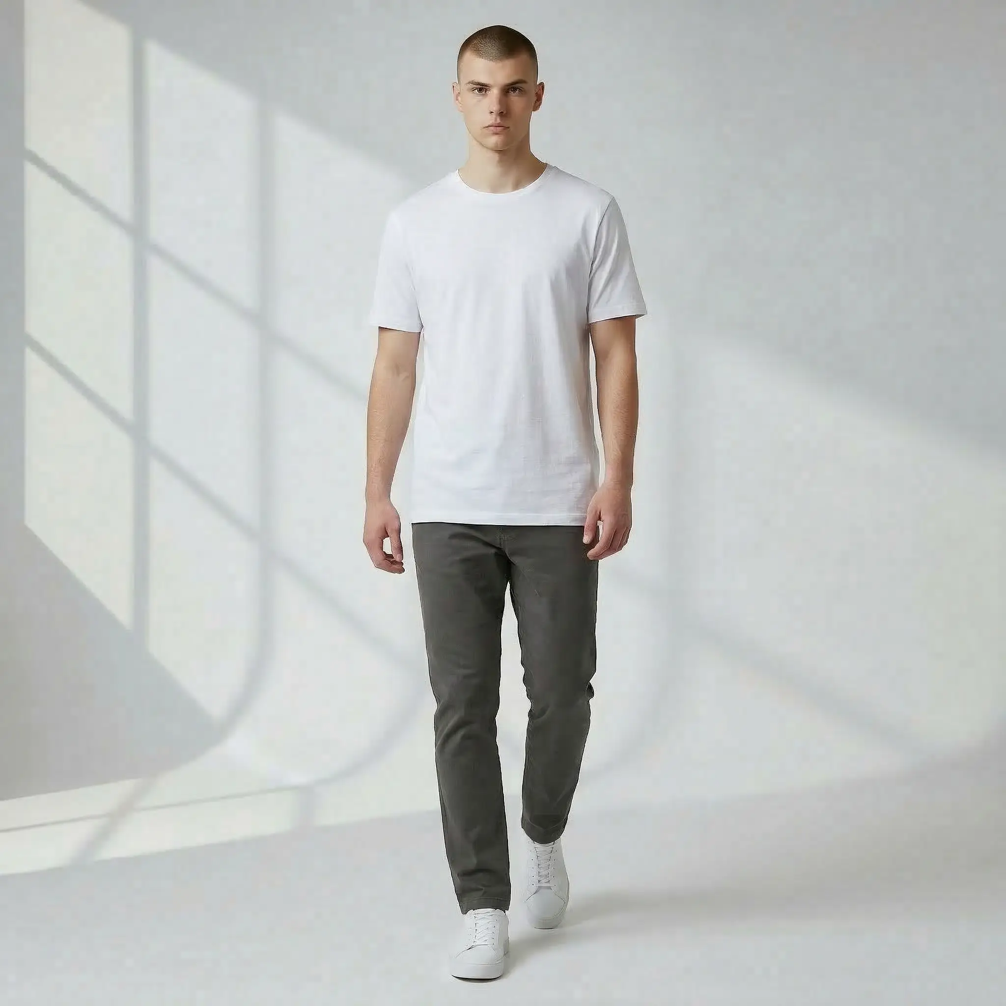 Essential Regular Fit Crew Neck T-Shirt - Bright White - Image 2