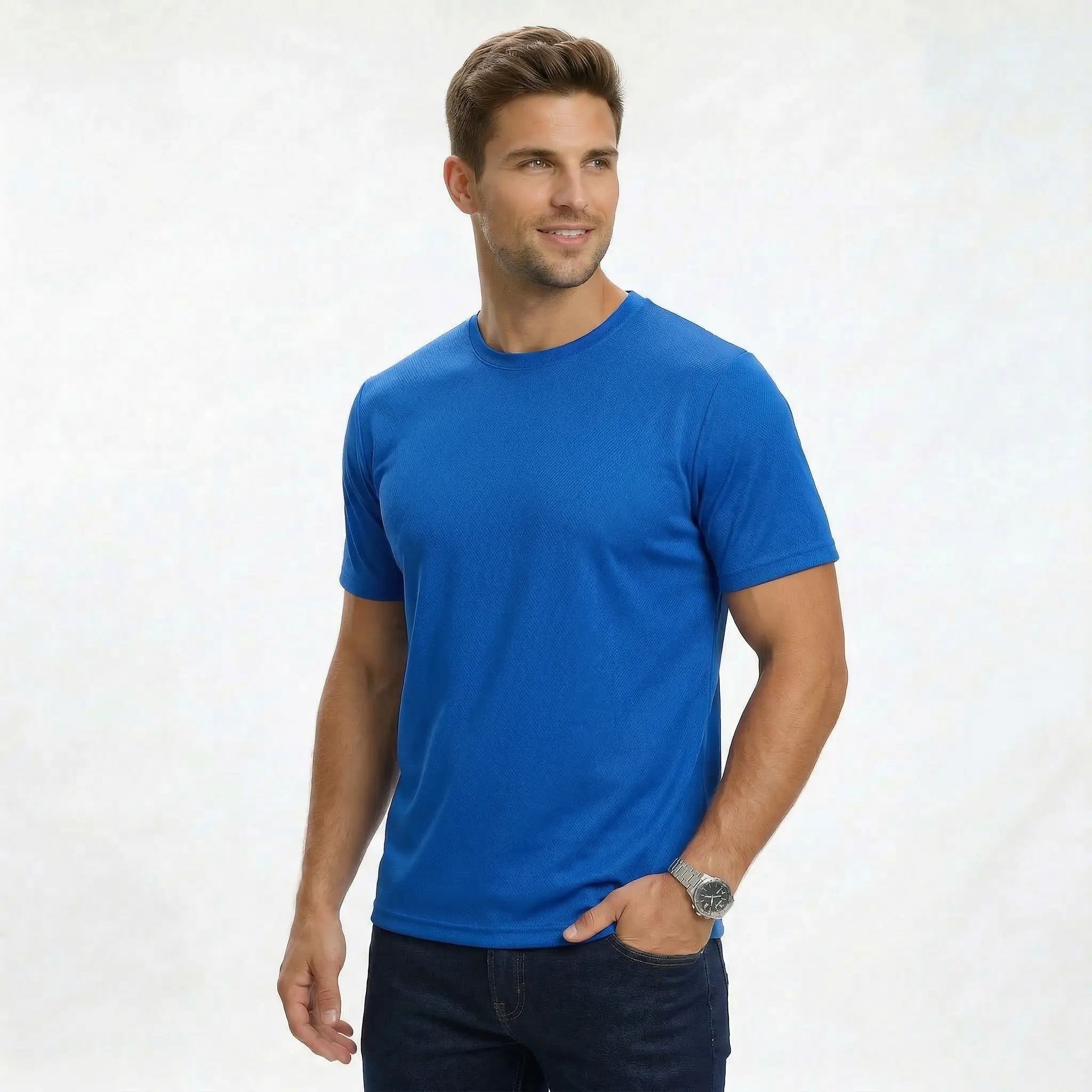 Essential Regular Fit Crew Neck T-Shirt - Classic Blue