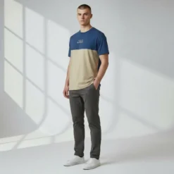 YOLO Republic Exclusive T-Shirt -True Blue & Beige