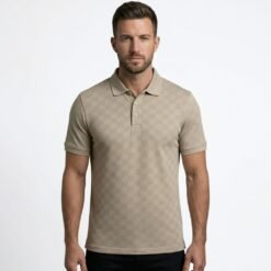 Checkered Jacquard Polo - Silver Sage