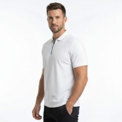 Alternative view of Textured Zip Polo - A Bit of Blue