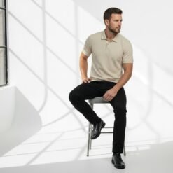 Alternative view of Premium Combed Cotton Polo - Light Grey