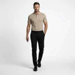 Alternative view of Checkered Jacquard Polo - Silver Sage