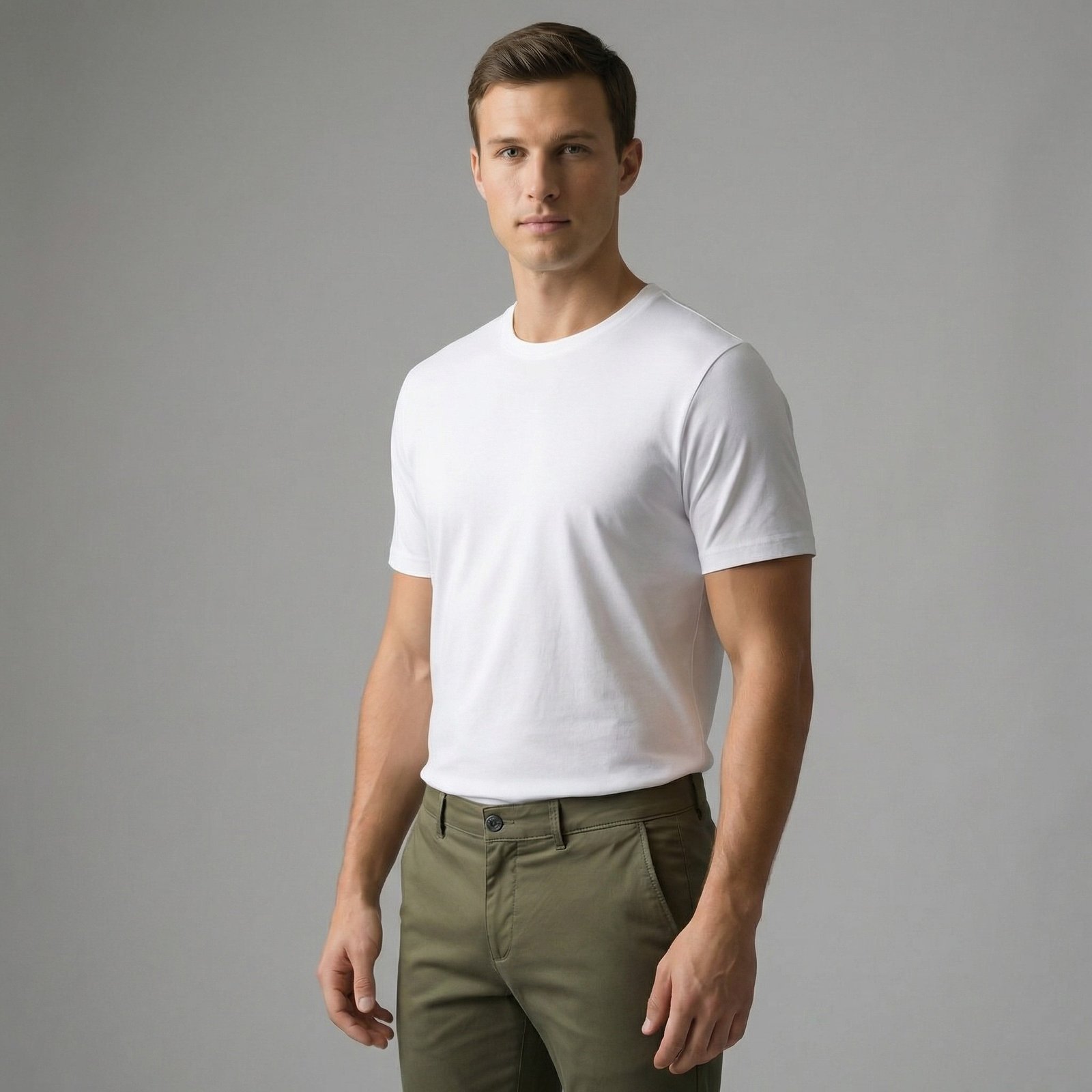 Essential Slim-Fit Crew Neck T-Shirt - White - Image 2