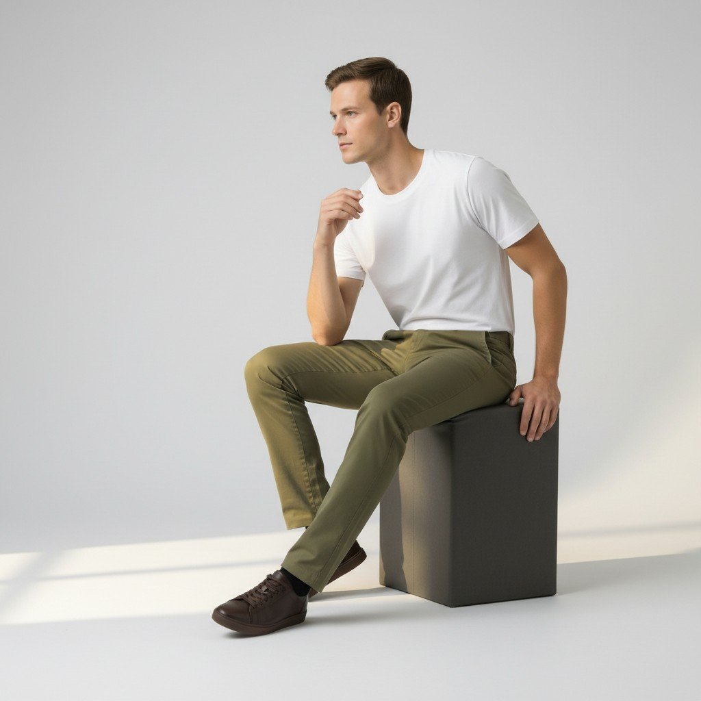 Essential Slim-Fit Crew Neck T-Shirt - White - Image 3