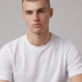 Front view of the YOLO Republic Essential Regular Fit Crew Neck T-Shirt in a versatile bright white shade, crafted from premium cotton for everyday wear.