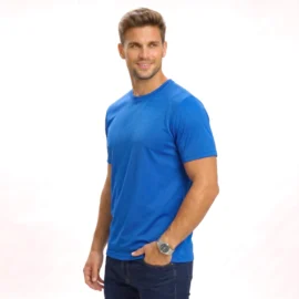 Front view of the YOLO Republic Essential Regular Fit Crew Neck T-Shirt in a versatile bright white shade, crafted from premium cotton for everyday wear.
