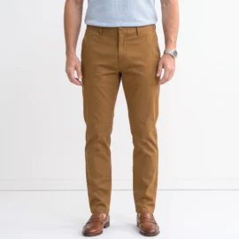 Mens khaki slim fit stretch chino detail