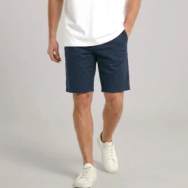 Mens stretch chino shorts navy details