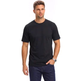 Yolo republic regular fit mens crew neck tee black front