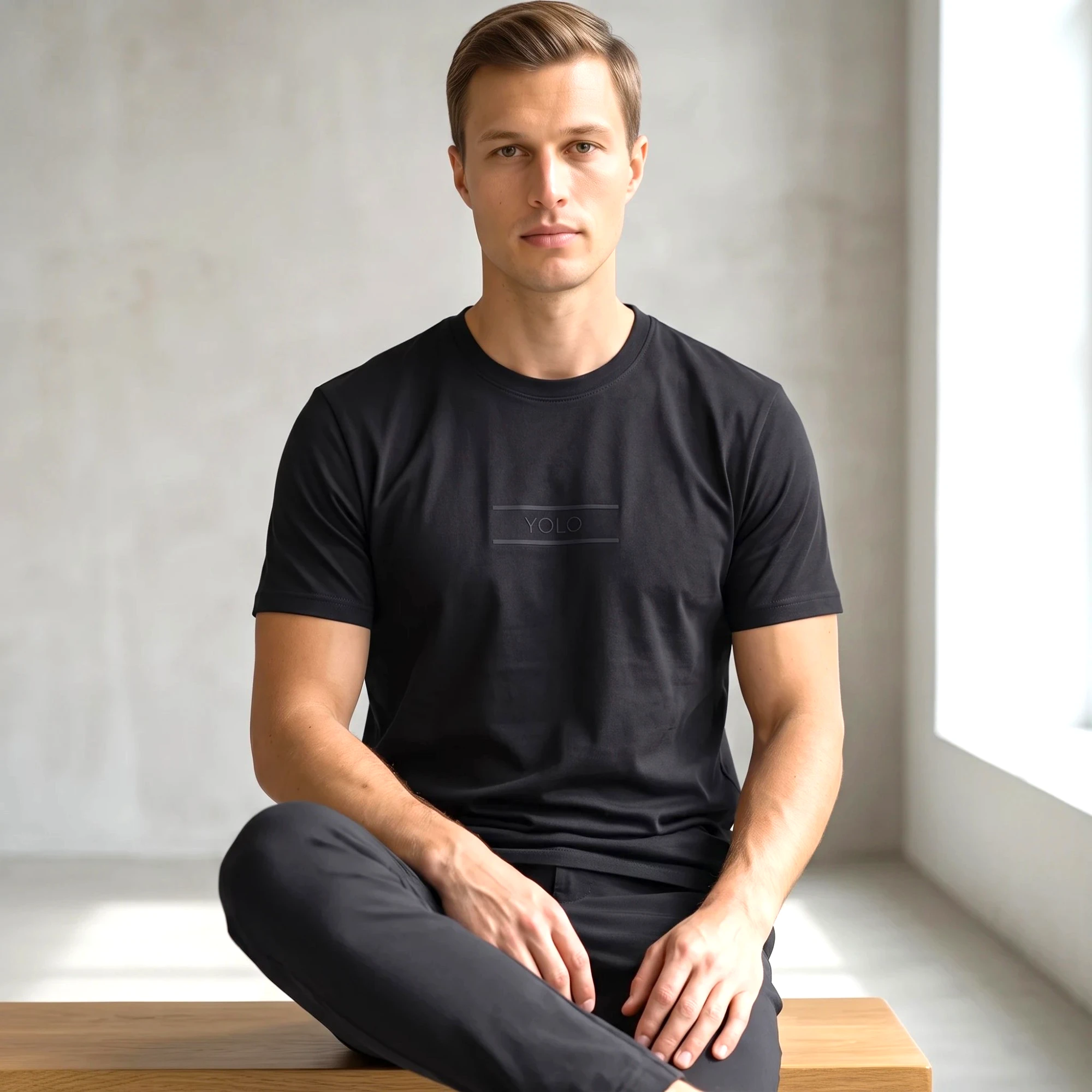 Yolo edition slim fit tshirt black yolo republic lifestyle look